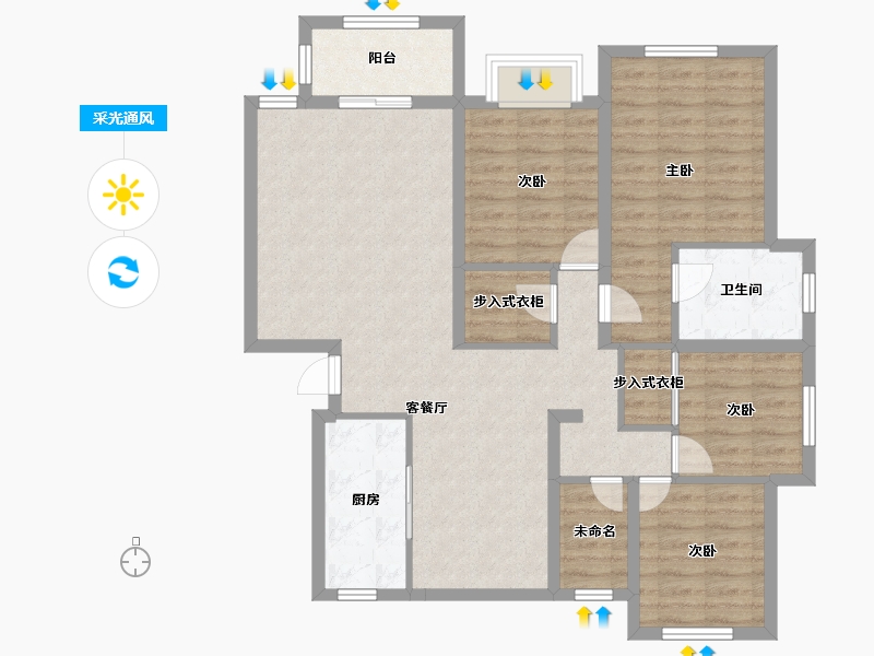 浙江省-杭州市-一江春水-102.42-户型库-采光通风