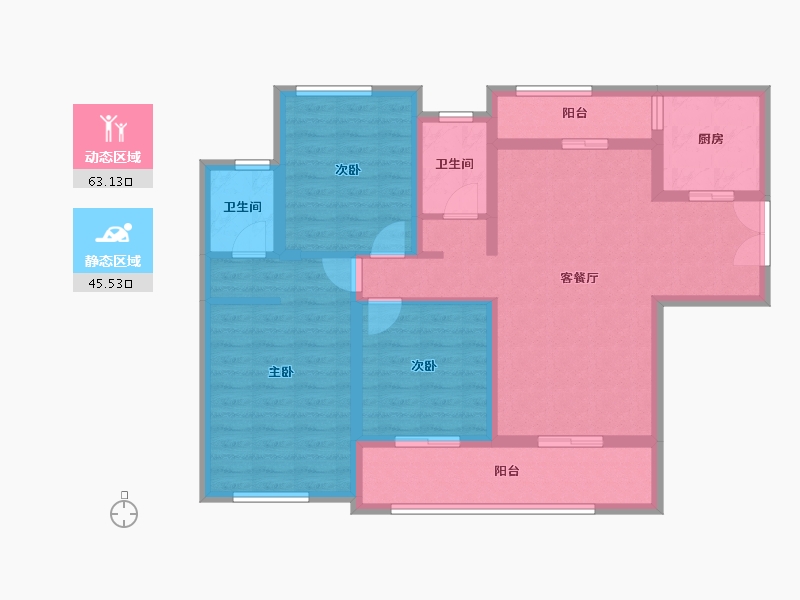 广东省-佛山市-君御海城-96.29-户型库-动静分区