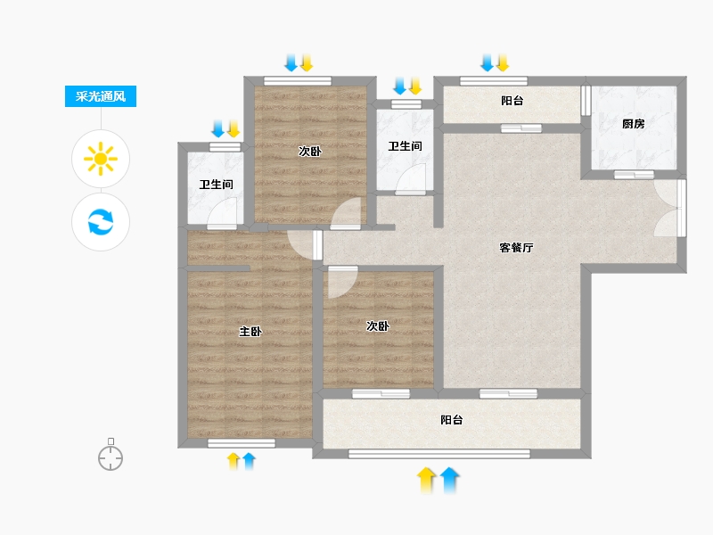 广东省-佛山市-君御海城-96.29-户型库-采光通风