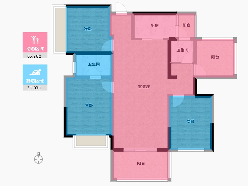 广西壮族自治区-南宁市-保利山渐青-92.89-户型库-动静分区