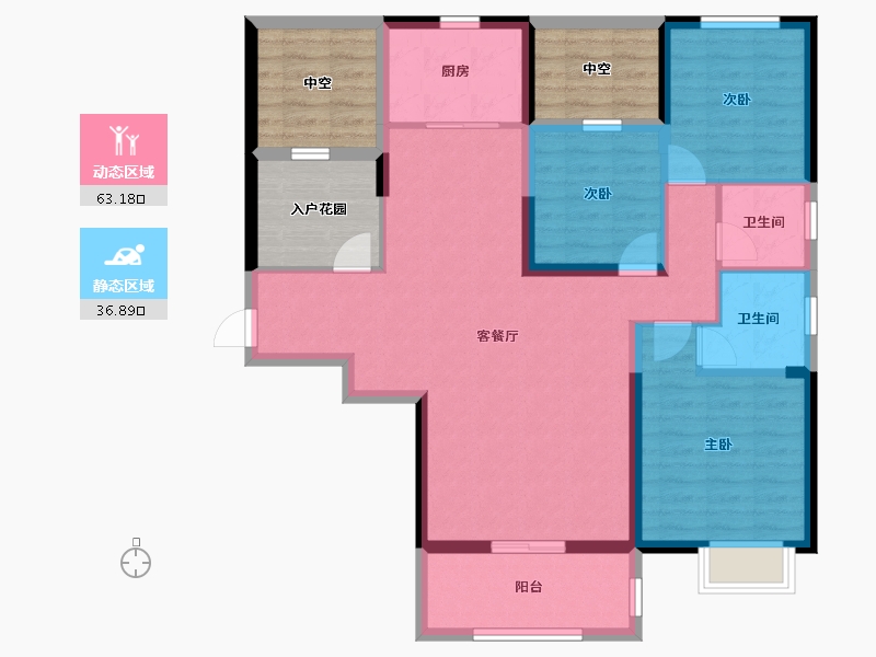 湖南省-岳阳市-枫桥绿洲-106.23-户型库-动静分区