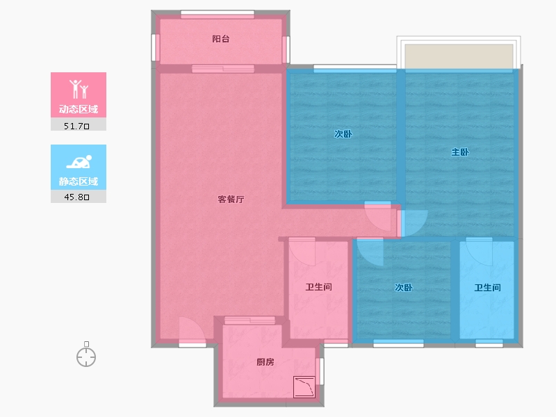 安徽省-蚌埠市-荣盛华府-86.31-户型库-动静分区