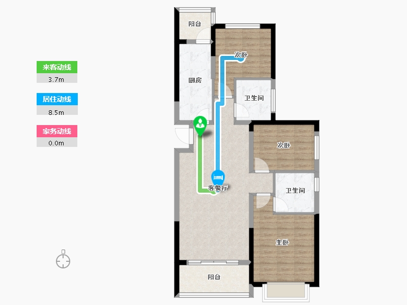 湖北省-荆门市-荆门恒大帝景-89.08-户型库-动静线