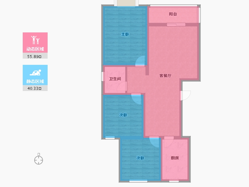 陕西省-榆林市-城东壹号-85.46-户型库-动静分区