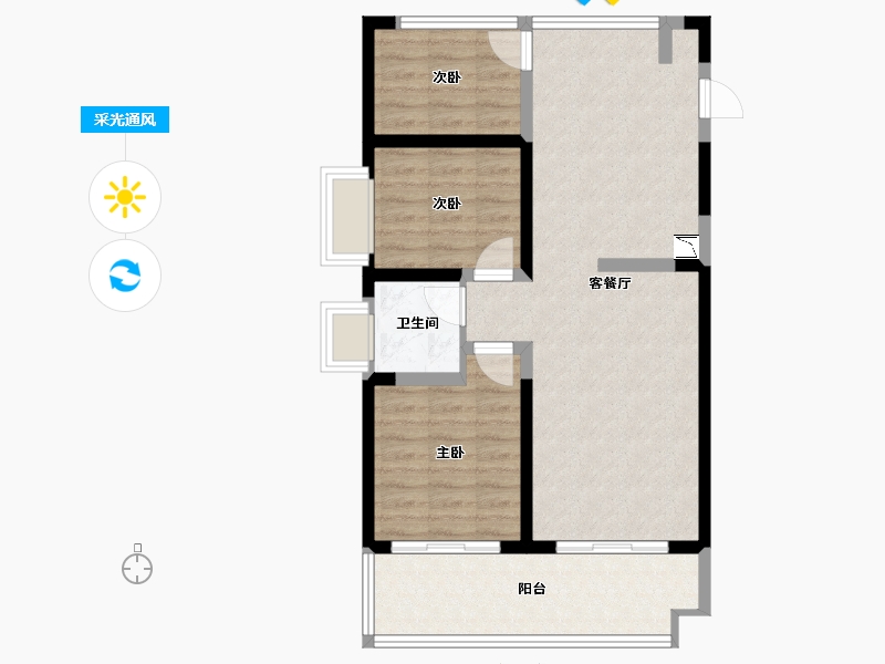 广西壮族自治区-北海市-一海华府-75.04-户型库-采光通风