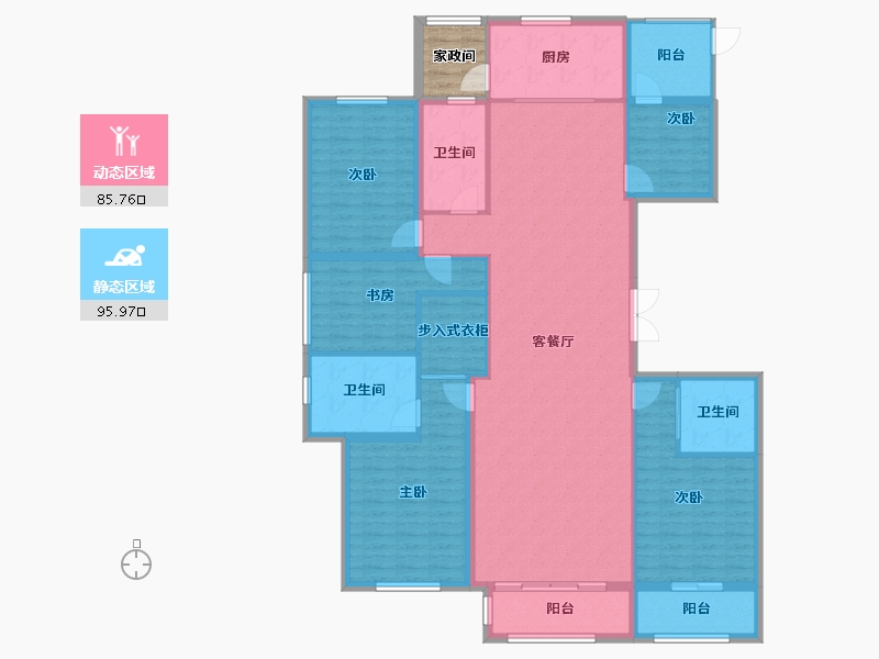 新疆维吾尔自治区-伊犁哈萨克自治州-贝希公园-169.93-户型库-动静分区