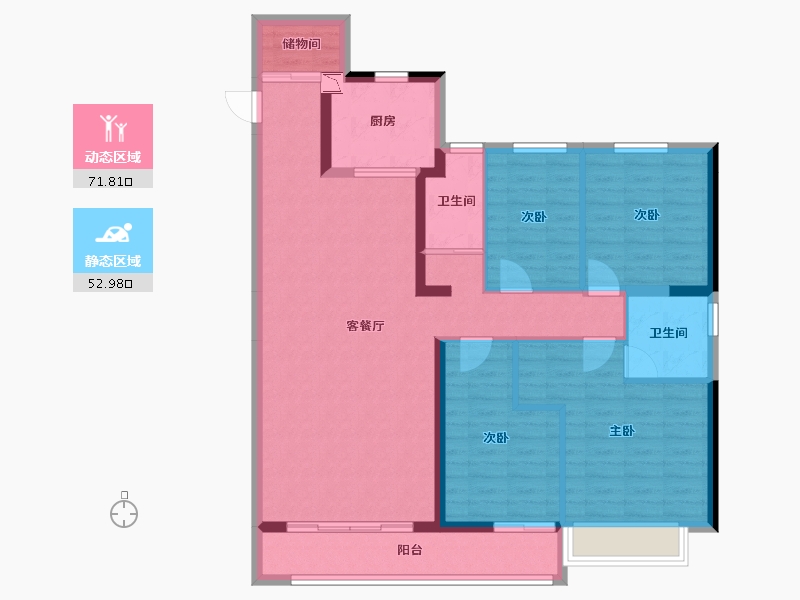 广西壮族自治区-玉林市-碧桂园御东府-112.40-户型库-动静分区