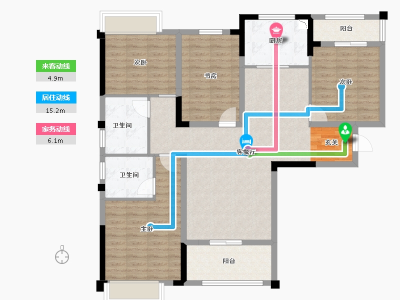 湖北省-武汉市-航城丽都-109.59-户型库-动静线