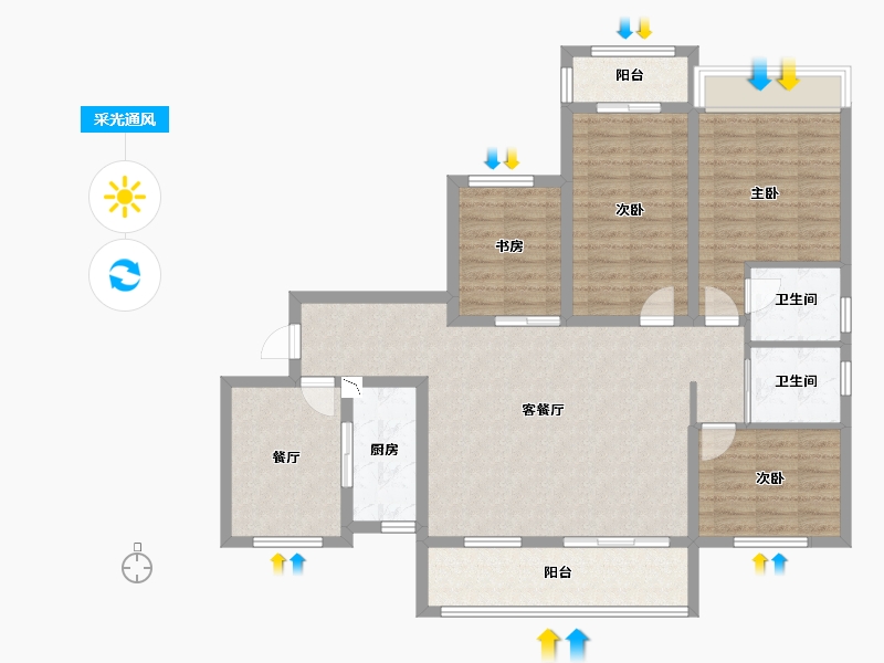 河南省-南阳市-白河湾-113.35-户型库-采光通风