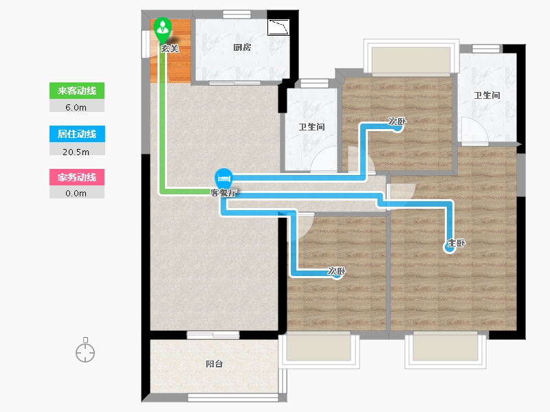 湖北省-武汉市-合景梧桐四季-87.34-户型库-动静线