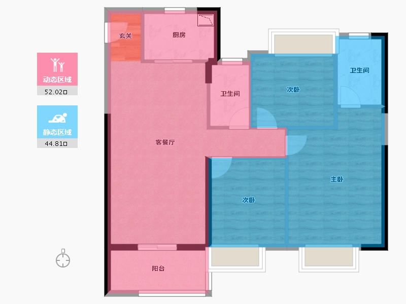 湖北省-武汉市-合景梧桐四季-87.34-户型库-动静分区