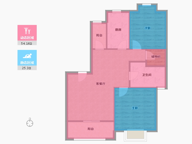 上海-上海市-大华颐和华城-72.01-户型库-动静分区