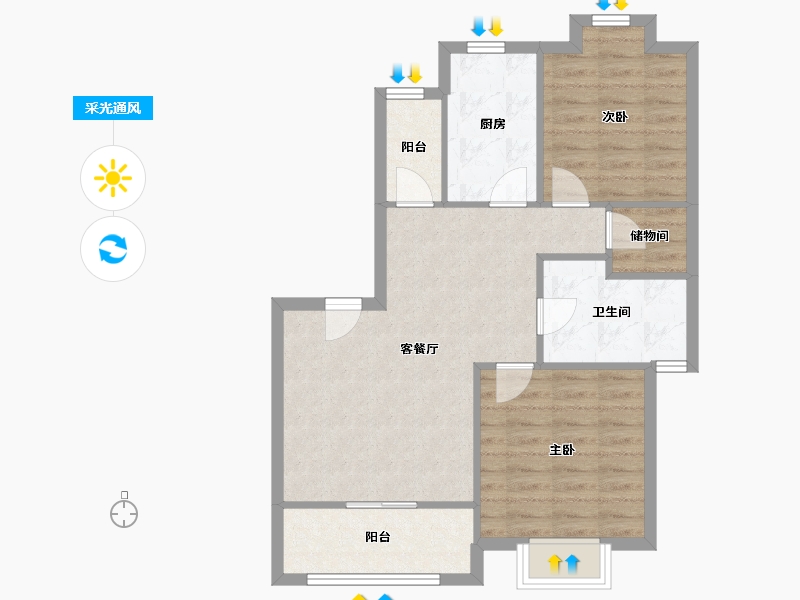 上海-上海市-大华颐和华城-72.01-户型库-采光通风