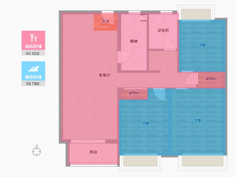 河南省-信阳市-龙湖世纪城-89.21-户型库-动静分区