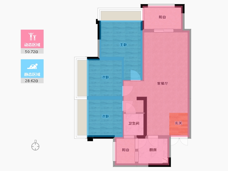 四川省-眉山市-九号公馆-69.78-户型库-动静分区