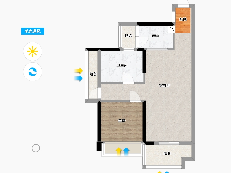 广东省-深圳市-牧云溪谷-56.85-户型库-采光通风