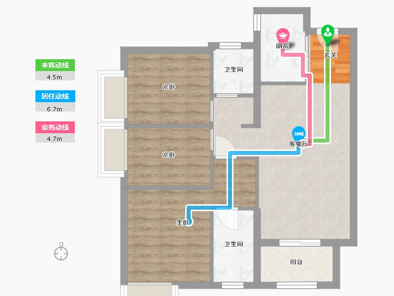 广东省-东莞市-万科城市之光-66.82-户型库-动静线