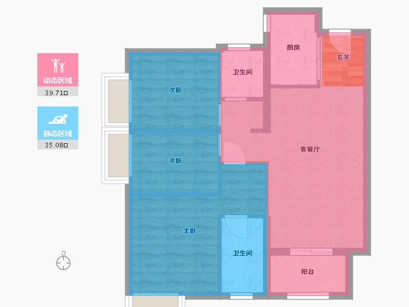 广东省-东莞市-万科城市之光-66.82-户型库-动静分区