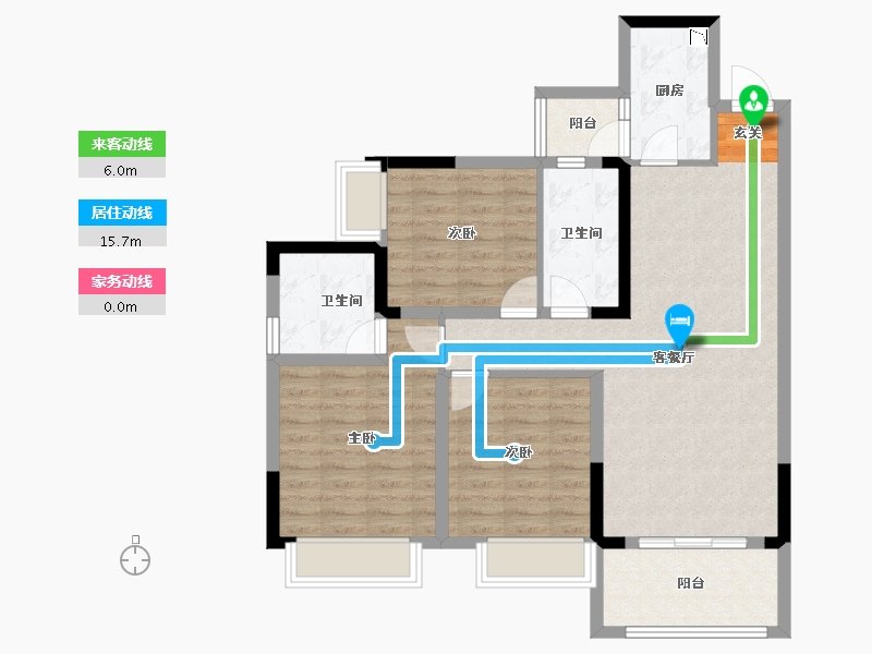 四川省-成都市-王府花园御锦苑-90.36-户型库-动静线