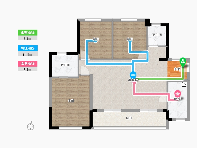 四川省-眉山市-万科梦想 之光-85.98-户型库-动静线