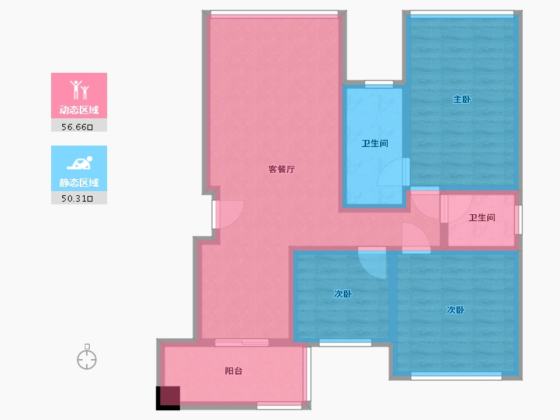 四川省-南充市-蓬安友豪新天地-95.00-户型库-动静分区