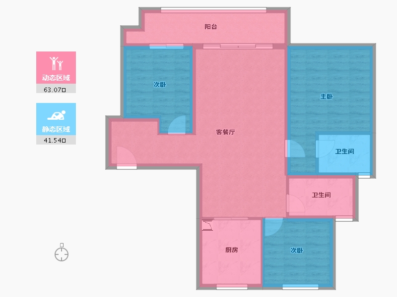 山东省-济南市-万科劝学里-93.66-户型库-动静分区