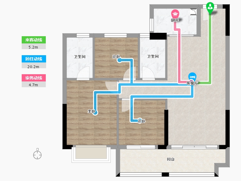 福建省-漳州市-碧桂园文渊阁-80.63-户型库-动静线