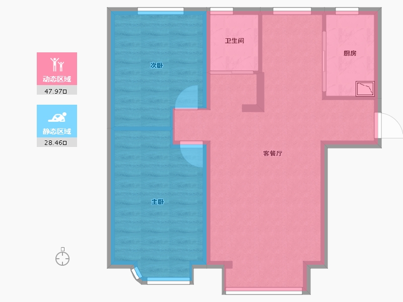 辽宁省-大连市-大连海湾城-68.52-户型库-动静分区