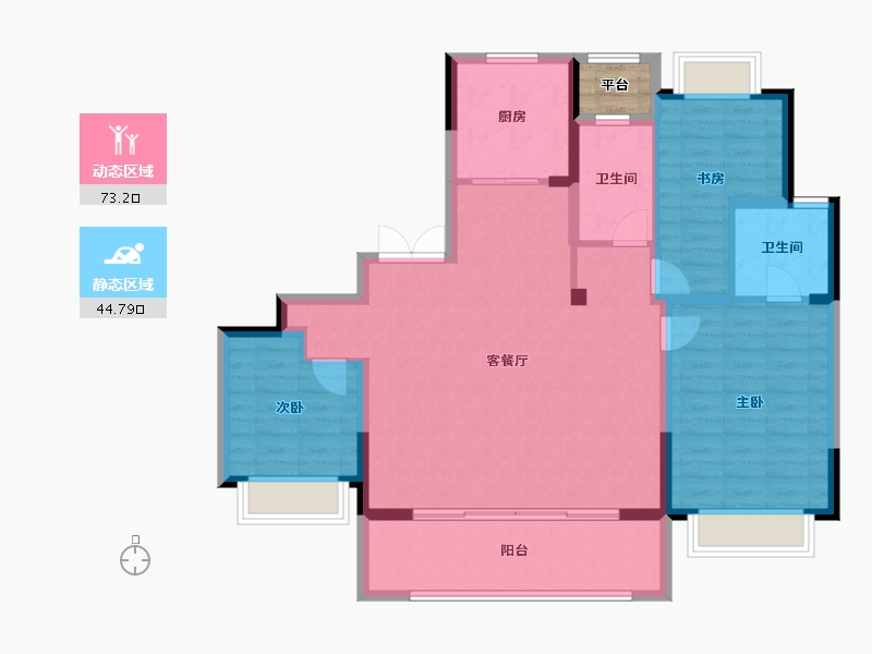 江苏省-常州市-路劲雅居乐国仕九礼-108.88-户型库-动静分区