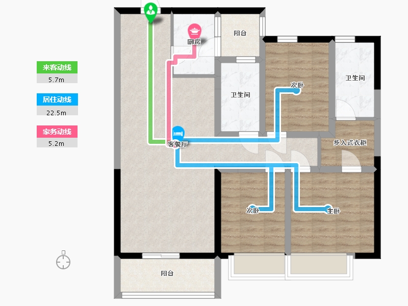 河北省-唐山市-富力盛悦府-90.00-户型库-动静线