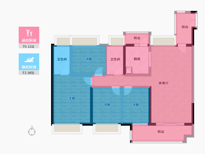 广东省-佛山市-保利翡翠公馆-110.04-户型库-动静分区