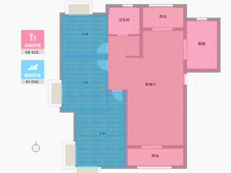 江苏省-淮安市-绿地世纪城-97.82-户型库-动静分区