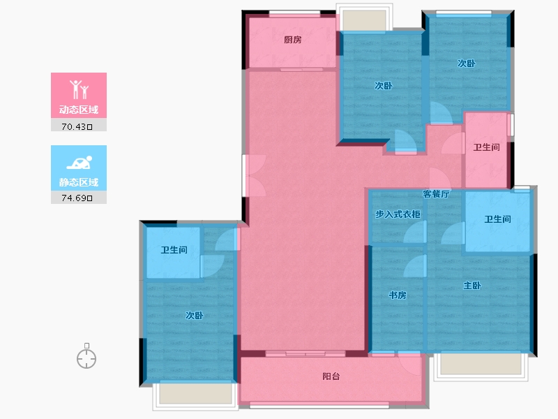 安徽省-合肥市-融创・滨湖印-130.70-户型库-动静分区