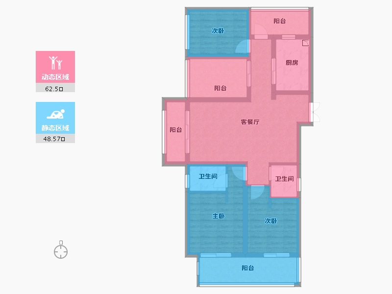 河北省-邢台市-七拾九号院-98.00-户型库-动静分区