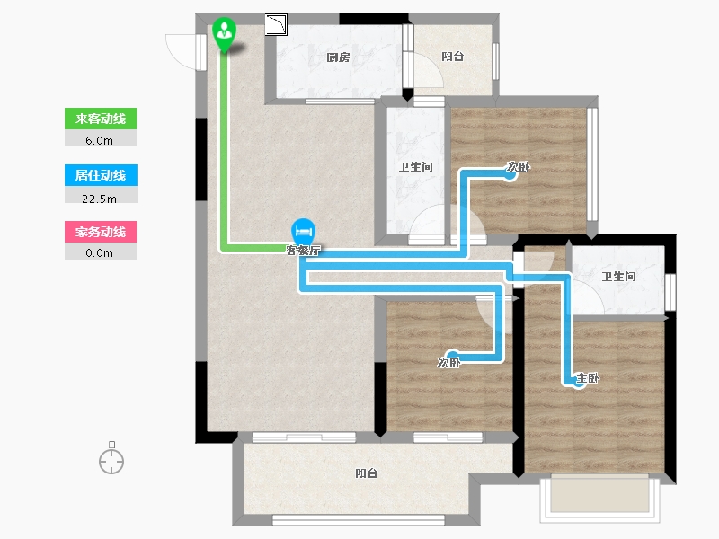 重庆-重庆市-金科中央公园城-83.41-户型库-动静线