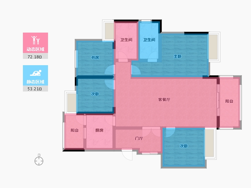 重庆-重庆市-金科御景江湾-111.03-户型库-动静分区