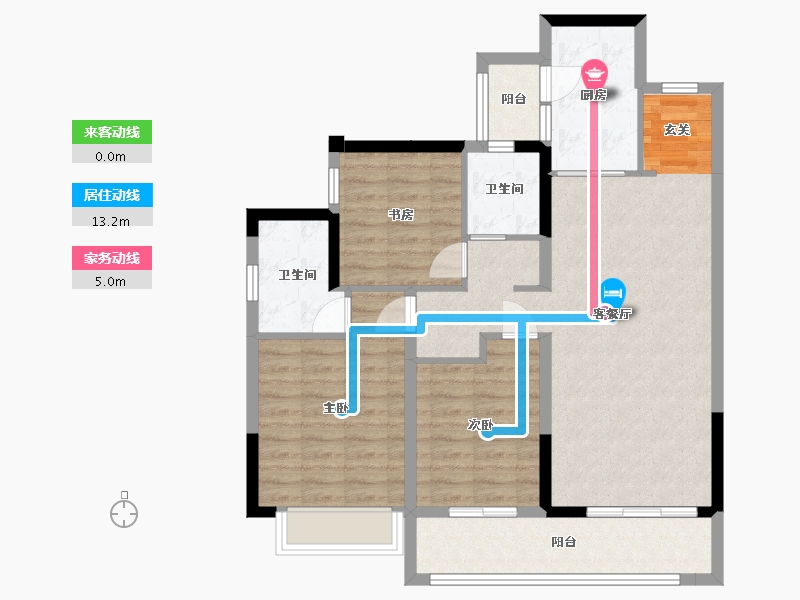 四川省-成都市-旭辉碧桂园云樾名邸-90.74-户型库-动静线