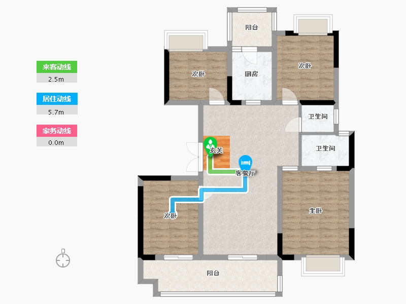 四川省-成都市-人居越秀紫云府项目-105.95-户型库-动静线