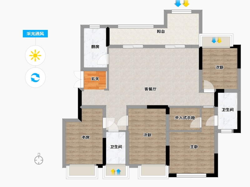 四川省-成都市-观岭国际社区翡翠湾-109.04-户型库-采光通风