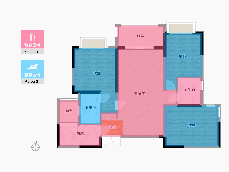 四川省-成都市-人居悦云庭-87.40-户型库-动静分区