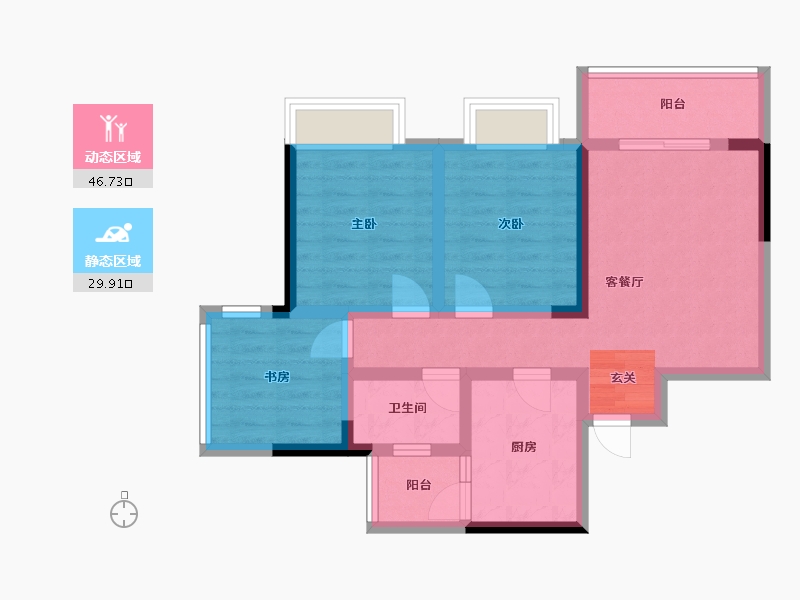 四川省-成都市-空港云尚-66.44-户型库-动静分区