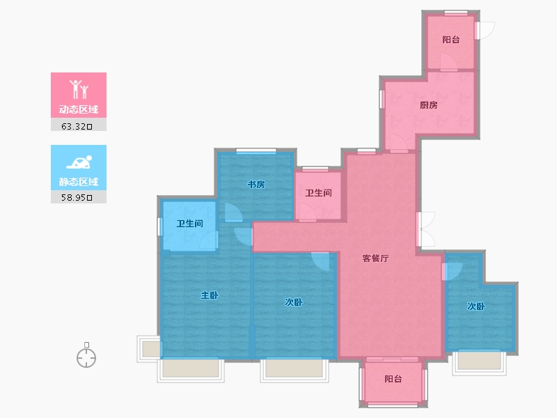 浙江省-温州市-新湖四季果岭-110.00-户型库-动静分区