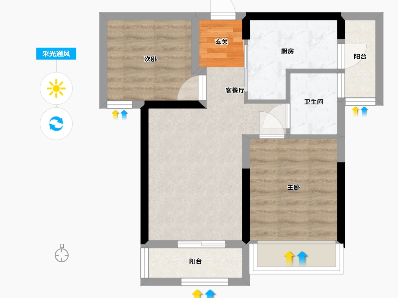 四川省-成都市-炎华置信花千集中心-48.12-户型库-采光通风