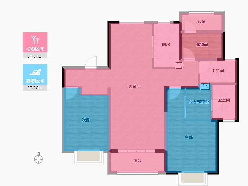 江苏省-南京市-海珀滨江-105.00-户型库-动静分区