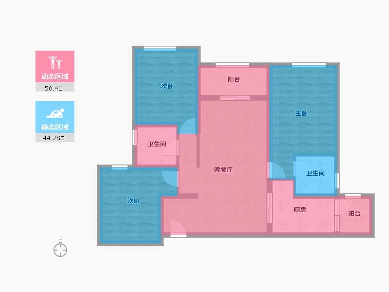 重庆-重庆市-碧桂园保利·云禧-83.49-户型库-动静分区