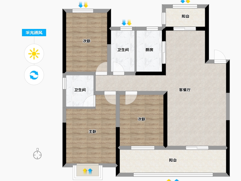 湖北省-孝感市-海纳・中央公园-97.82-户型库-采光通风