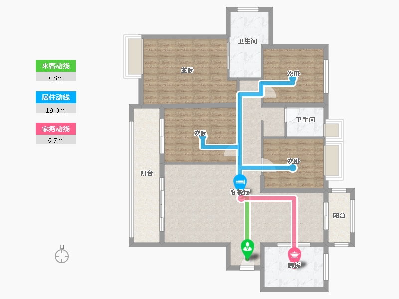 福建省-泉州市-龙湖嘉天下-126.45-户型库-动静线