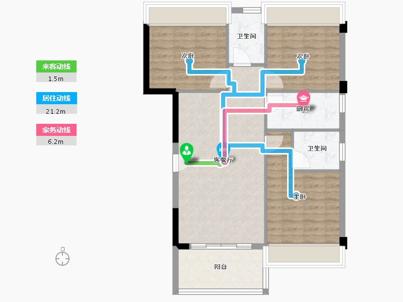 广东省-江门市-御景湾-78.53-户型库-动静线