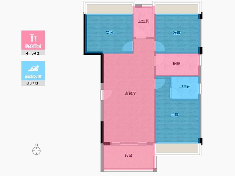 广东省-江门市-御景湾-78.53-户型库-动静分区