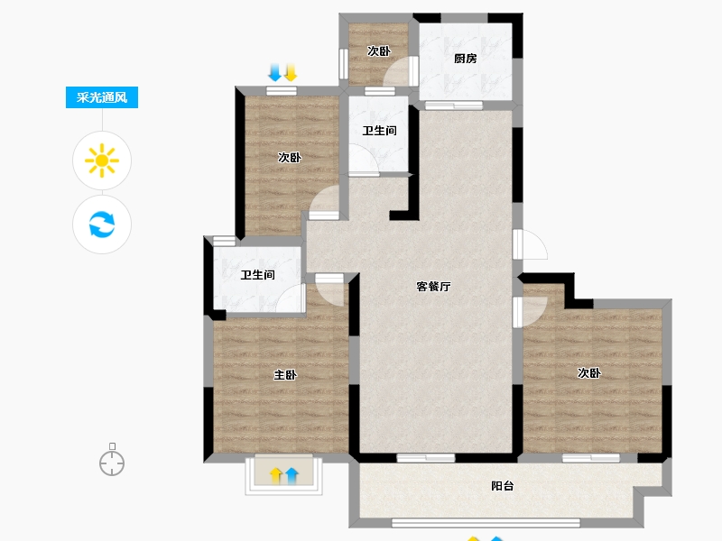 河南省-郑州市-碧水名苑-98.13-户型库-采光通风